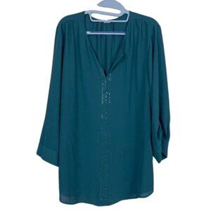Maurices Teal Long Sleeve Blouse